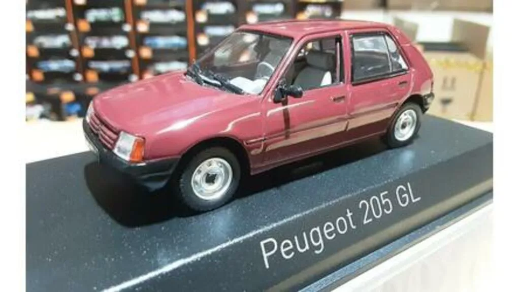 1/43 Peugeot 205 GL 1988 Dark Red Diecast Model Car by Norev 