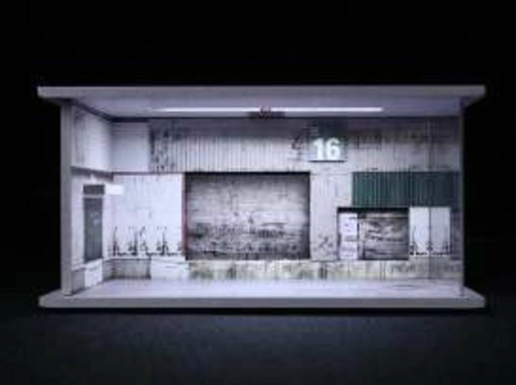 BLACK BOX DIORAMA 1/64 - PARKING GARAGE - 16 GARAGE WITH LIG BLACK BOX DIORAMA 1/64 - PARKING GARAGE - 16 GARAGE WITH LIG