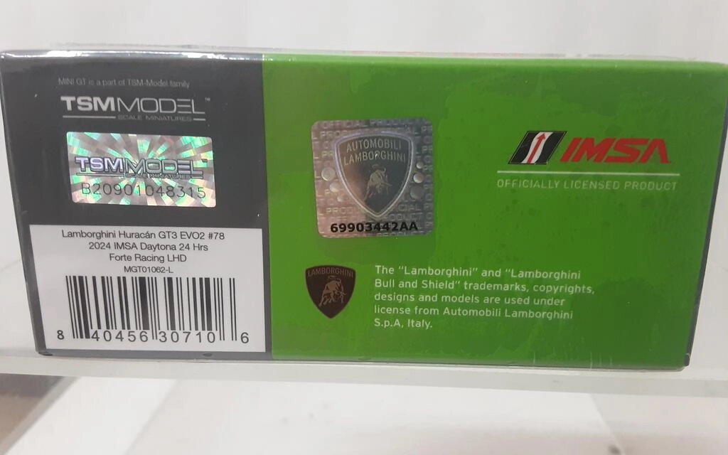 MINI GT 1/64 - LAMBORGHINI HURACAN GT3 EVO2 TEAM FORTE RACIN MINI GT 1/64 - LAMBORGHINI HURACAN GT3 EVO2 TEAM FORTE RACIN