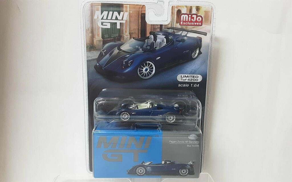 MINI GT 1/64 - PAGANI ZONDA HP BARCHETTA - BLUE TRICOLORE