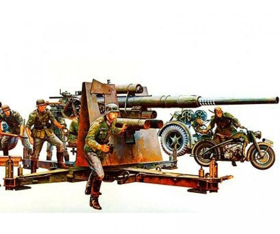 TAMIYA 1:35 Ger.Flak 8,8 w/Motocicleta (9) TAMIYA 1:35 Ger.Flak 8,8 w/Motocicleta (9)