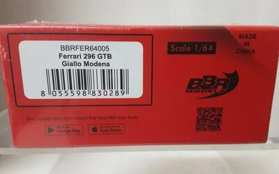 BBR 1/64 - FERRARI 296 GTB - 2024 - GIALLO MODENA YELLOW