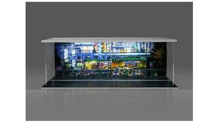 BLACK BOX DIORAMA 1/64 - PARKING GARAGE - CITYSCAPE WITH LIG