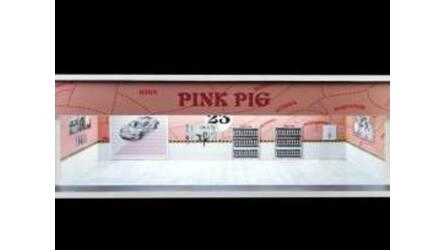 BLACK BOX DIORAMA 1/64 - PARKING GARAGE - PINK PIG WITH LIGH