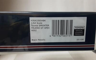 HJ64 - TOYOTA SPRINTER TRUENO GT APEX AE92 - BLACK METALLIC