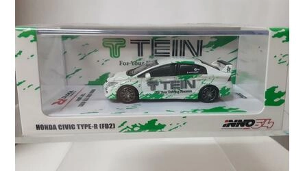 INNO 1/64 - HONDA CIVIC FD2 TYPE R - TEIN - WHITE / GREEN
