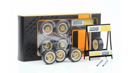 IXO 1/18 -  SET OF 4 WHEELS BBS MOTOR SPORT SILVER/GOLD