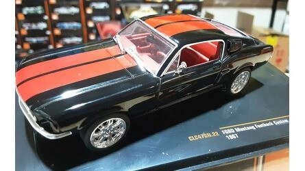 IXO 1/43 -  FORD MUSTANG FASTBACK CUSTOM - 1967 - BLACK / RE