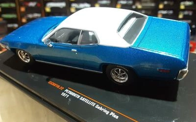 IXO 1/43 -  PLAYMOUNTH SATELLITE SEBRING PLUS - BLUE - 1971