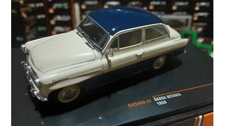 IXO 1/43 -  SKODA OCTAVIA - BEIGE / DARK BLUE - 1959