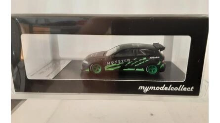 MYMODELCOLLECT 1/64 - HONDA CIVIC EG6 - MONSTER - BLACK / GR