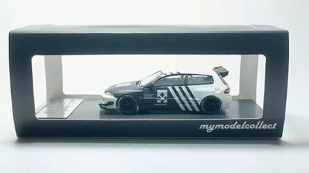 MYMODELCOLLECT 1/64 - HONDA CIVIC EG6 - MONSTER - BLACK / GR
