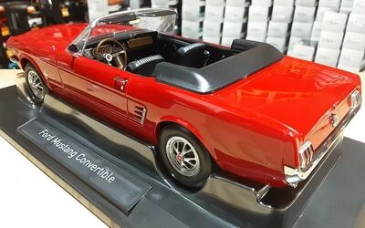 NOREV 1/18 - FORD MUSTANG CONVERTIBLE - RED - 1966