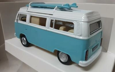 NOREV 1/43 -  VOLKSWAGEN T2b CAMPER VAN - LIGHT BLUE WHITE -