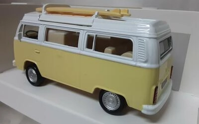 NOREV 1/43 -  VOLKSWAGEN T2b CAMPER VAN - LIGHT YELLOW WHITE