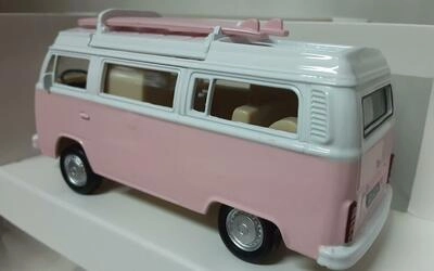 NOREV 1/43 -  VOLKSWAGEN T2b CAMPER VAN - PINK WHITE - 1962