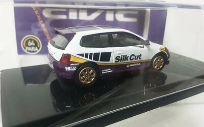 PARA 1/64 - HONDA CIVIC TYPE R EP3 - SILK CUT - WHITE / PURP