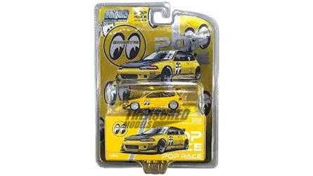 POP RACE 1/64 - HONDA CIVIC EG6 PANDEM - MOONEYES - YELLOW /