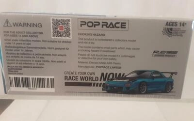 POP RACE 1/64 - MAZDA RX-7 RE-AMEMIYA WIDEBODY - BLUE CHROME