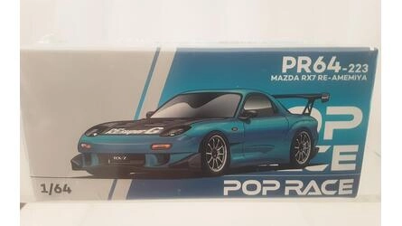 POP RACE 1/64 - MAZDA RX-7 RE-AMEMIYA WIDEBODY - BLUE CHROME