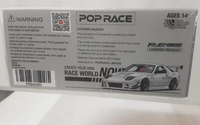 POP RACE 1/64 - MAZDA RX7 FC3S RE-AMEMIYA - WHITE