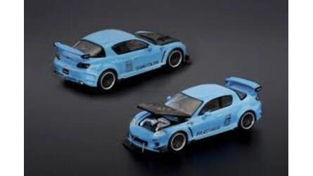 POP RACE 1/64 - MAZDA RX8 RE-AMEMIYA - LIGHT BLUE