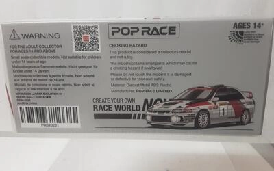 POP RACE 1/64 - MITSUBISHI LANCER EVO IV - Nº 1 RALLY SAFARI