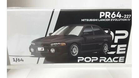 POP RACE 1/64 - MITSUBISHI LANCER EVO IV - PYRENEES BLACK PE