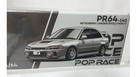 POP RACE 1/64 - MITSUBISHI LANCER EVOLUTION IV - STEEL SILVE