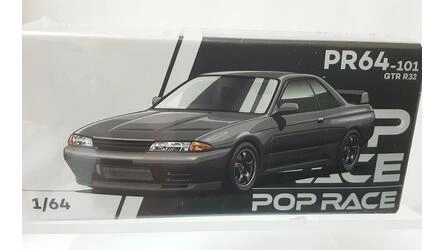 POP RACE 1/64 - NISSAN SKYLINE GT-R R32 - GUN METAL METALLIC