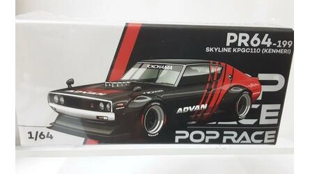 POP RACE 1/64 - NISSAN SKYLINE GTR V8 DRIFT KENMERII - ADVAN