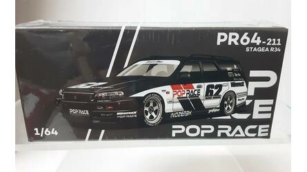 POP RACE 1/64 - NISSAN STAGEA SIMON´S GARAGE - Nº 62 - BLACK