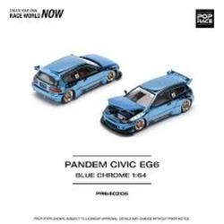 POP RACE 1/64 - PANDEM CIVIC EG6 - BLUE CHROME