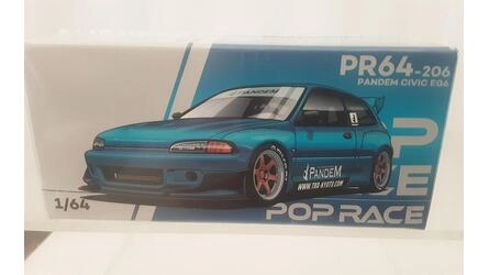POP RACE 1/64 - PANDEM CIVIC EG6 - BLUE CHROME