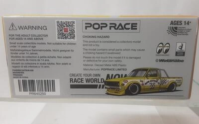 POP RACE 1/64 - PANDEM DATSUN 620 MOONEYES - YELLOW / BLACK
