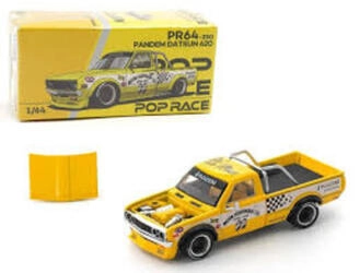 POP RACE 1/64 - PANDEM DATSUN 620 MOONEYES - YELLOW / BLACK