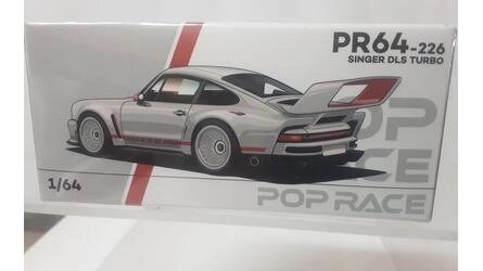 POP RACE 1/64 - PORSCHE SINGER DLS TURBO TRACK - WHITE / RED