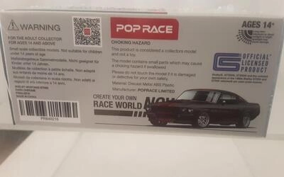 POP RACE 1/64 - SHELBY FORD MUSTANG GT 500 - DARK CHROME / R