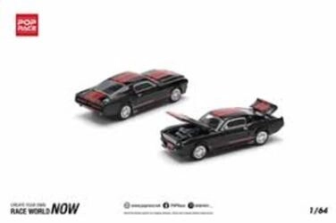POP RACE 1/64 - SHELBY FORD MUSTANG GT 500 - DARK CHROME / R