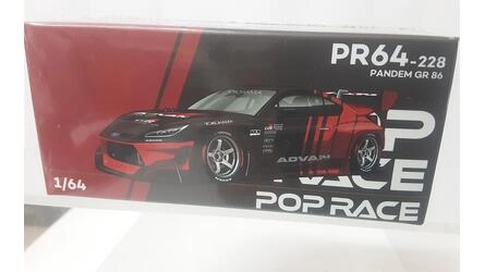POP RACE 1/64 - TOYOTA PANDEM GR86 ADVAN - BLACK / RED