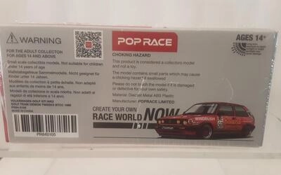POP RACE 1/64 - VW GOLF GTI MKII - Nº 50 TWEEKS BTCC 1988 - 