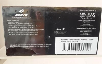 SPARK 1/64 - MCLAREN FORMULA ONE TEAM MCL38 - Nº 4 L. NORRIS