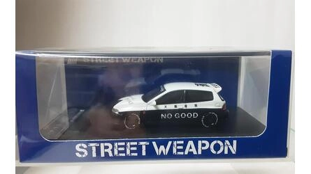 STREET WARRIOR 1/64 - HONDA CIVIC EG6 - POLICE - WHITE / BLA