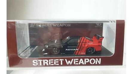 STREET WARRIOR 1/64 - NISSAN ER34 - ADVAN - OPEN HOOD - BLAC