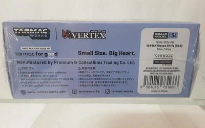TARMAC 1/64 - VERTEX NISSAN SILVIA (S13) - BLUE / GREY