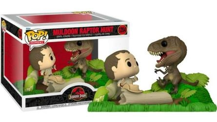 FUNKO POP MOMENT 1204 JURASSIC PARK MULDOON RAPTOR HUNT EXCL