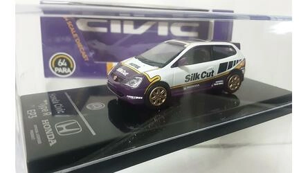 PARA 1/64 - HONDA CIVIC TYPE R EP3 - SILK CUT - WHITE / PURP