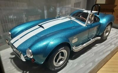 SOLIDO 1/18 - AC COBRA 427 MK II  - METALIC BLUE W/ STIPES -