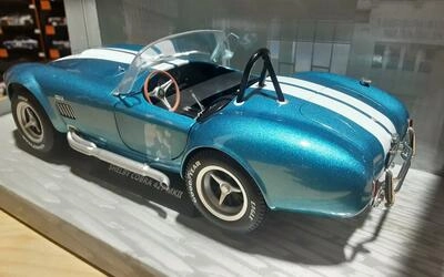 SOLIDO 1/18 - AC COBRA 427 MK II  - METALIC BLUE W/ STIPES -