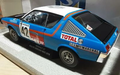 SOLIDO 1/18 - RENAULT R17 MK 1 - Nº 42 RALLY ABIDJAN NICE 19